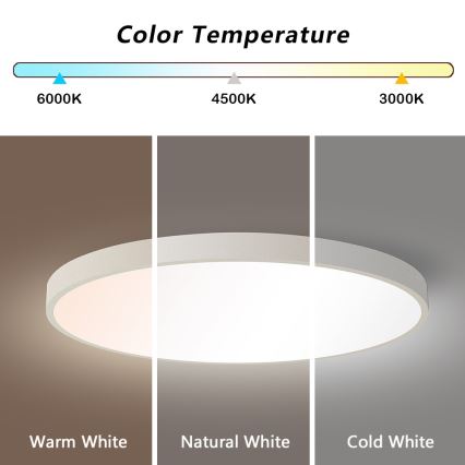 Immax NEO 07253L - LED Aptumšojama griestu lampa NEO LITE SEMPLICI LED/60W/230V 3000-6000K Wi-Fi Tuya balta + tālvadības pults