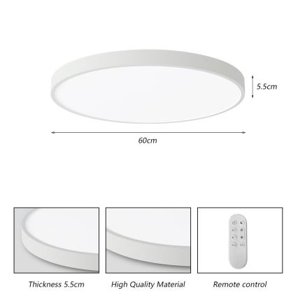 Immax NEO 07253L - LED Aptumšojama griestu lampa NEO LITE SEMPLICI LED/60W/230V 3000-6000K Wi-Fi Tuya balta + tālvadības pults