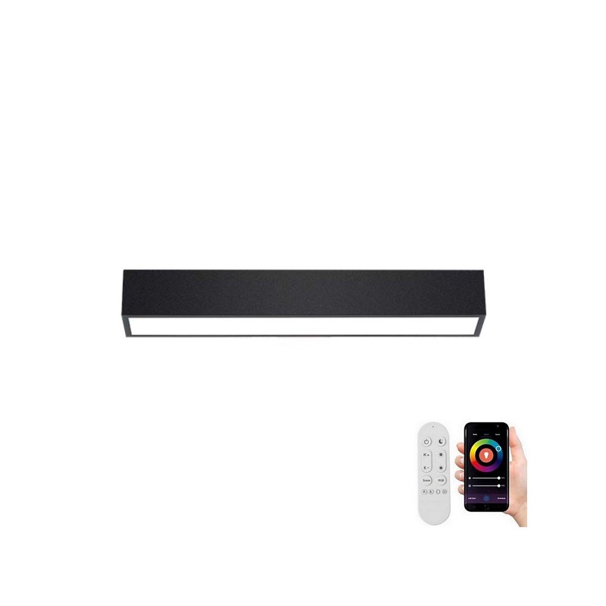 Immax NEO 07254L - LED Aptumšojama griestu lampa NEO LITE LUNGO LED/20W/230V 3000-6000K Wi-Fi Tuya melna + tālvadības pults