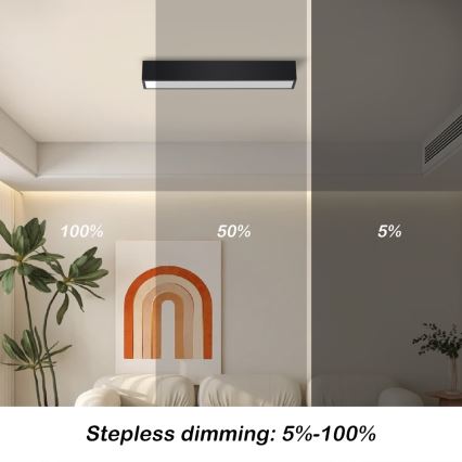 Immax NEO 07254L - LED Aptumšojama griestu lampa NEO LITE LUNGO LED/20W/230V 3000-6000K Wi-Fi Tuya melna + tālvadības pults