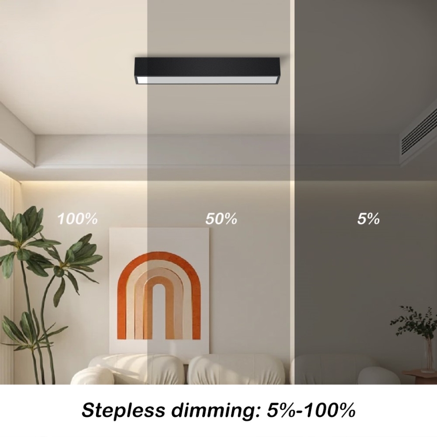 Immax NEO 07254L - LED Aptumšojama griestu lampa NEO LITE LUNGO LED/20W/230V 3000-6000K Wi-Fi Tuya melna + tālvadības pults