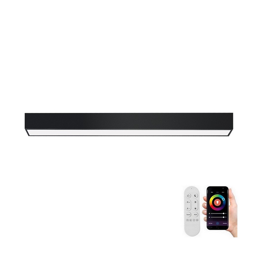 Immax NEO 07255L - LED Aptumšojama griestu lampa NEO LITE LUNGO LED/20W/230V 3000-6000K Wi-Fi Tuya melna + tālvadības pults