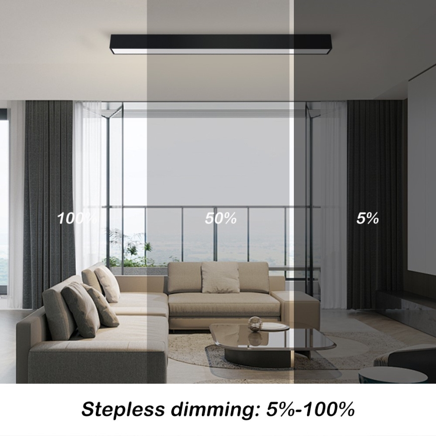Immax NEO 07255L - LED Aptumšojama griestu lampa NEO LITE LUNGO LED/20W/230V 3000-6000K Wi-Fi Tuya melna + tālvadības pults