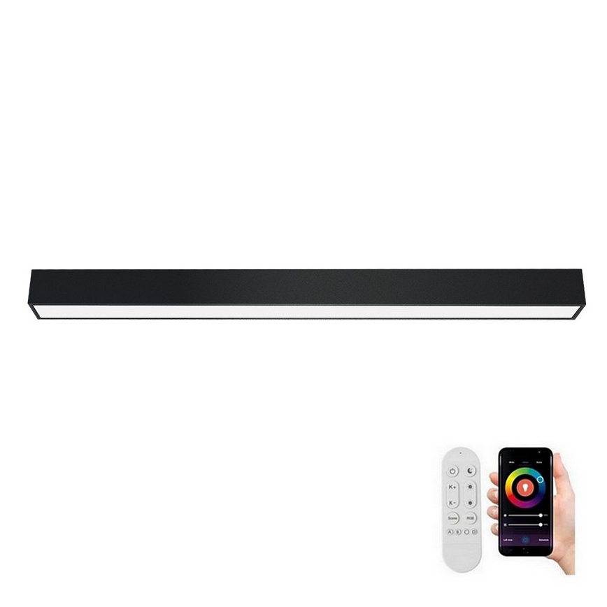 Immax NEO 07256L - LED Aptumšojama griestu lampa NEO LITE LUNGO LED/38W/230V 3000-6000K Wi-Fi Tuya melna + tālvadības pults