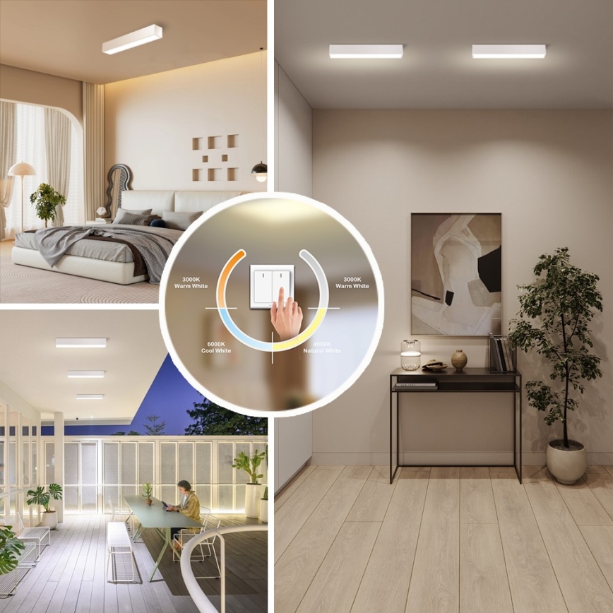 Immax NEO 07257L - LED Aptumšojama griestu lampa NEO LITE LUNGO LED/20W/230V 3000-6000K Wi-Fi Tuya balta + tālvadības pults