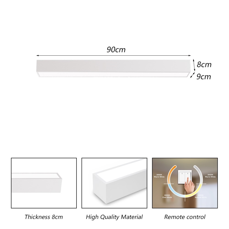 Immax NEO 07258L - LED Aptumšojama griestu lampa NEO LITE LUNGO LED/29W/230V 3000-6000K Wi-Fi Tuya balta + tālvadības pults