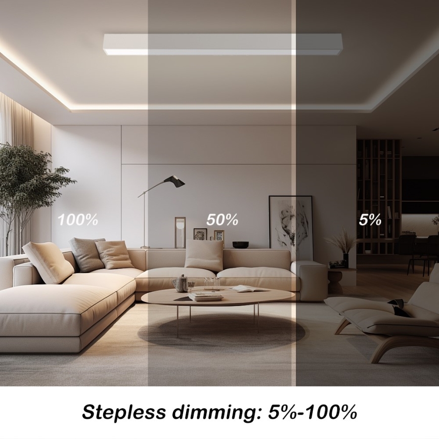 Immax NEO 07259L - LED Aptumšojama griestu lampa NEO LITE LUNGO LED/38W/230V 3000-6000K Wi-Fi Tuya balta + tālvadības pults