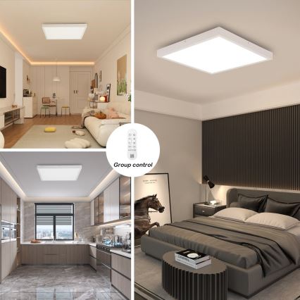 Immax NEO 07277L - LED Aptumšojama vannas istabas griestu lampa NEO LITE FRAME LED/50W/230V IP44 Wi-Fi Tuya +remote vadība balta