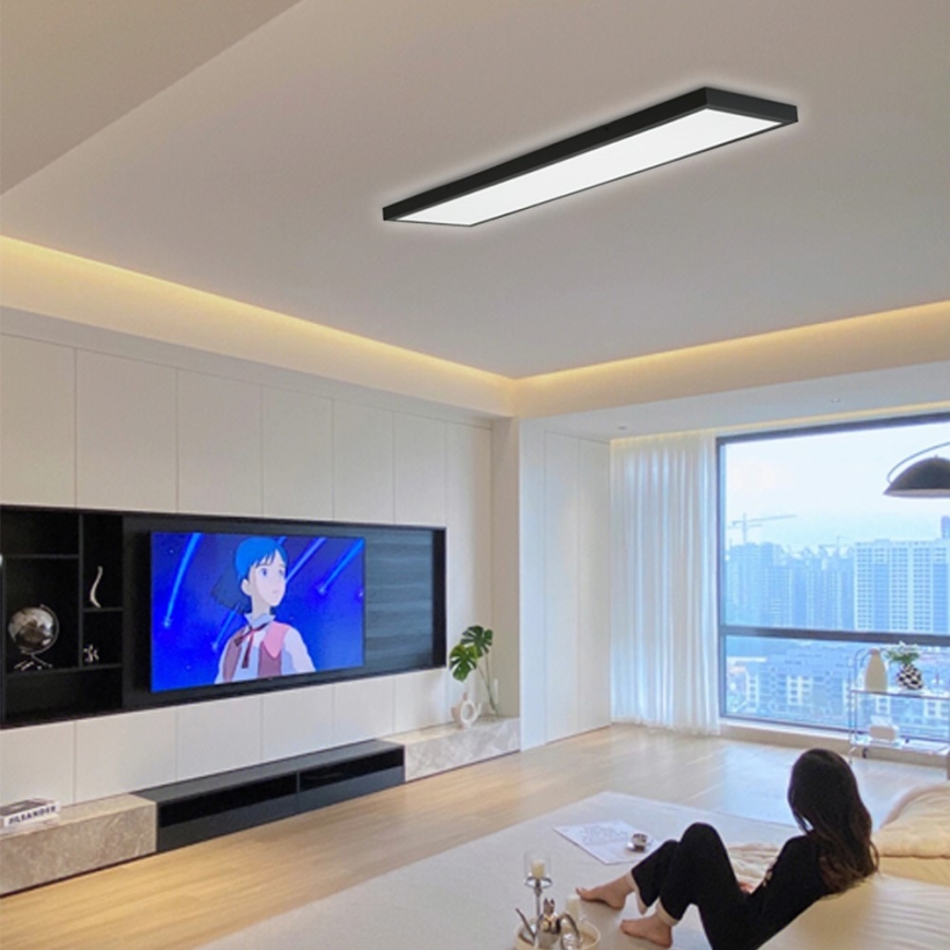 Immax NEO 07278L - LED Aptumšojama vannas istabas griestu lampa NEO LITE FRAME LED/50W/230V IP44 Wi-Fi Tuya + tālvadības pults melna