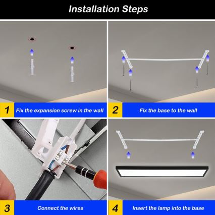 Immax NEO 07278L - LED Aptumšojama vannas istabas griestu lampa NEO LITE FRAME LED/50W/230V IP44 Wi-Fi Tuya + tālvadības pults melna