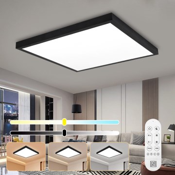 Immax NEO 07279L - LED Aptumšojama vannas istabas griestu lampa NEO LITE FRAME LED/50W/230V IP44 Wi-Fi Tuya + tālvadības pults melna