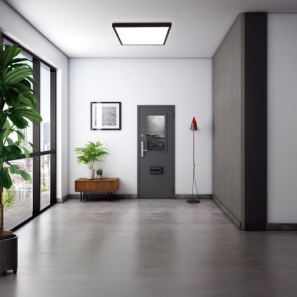 Immax NEO 07279L - LED Aptumšojama vannas istabas griestu lampa NEO LITE FRAME LED/50W/230V IP44 Wi-Fi Tuya + tālvadības pults melna