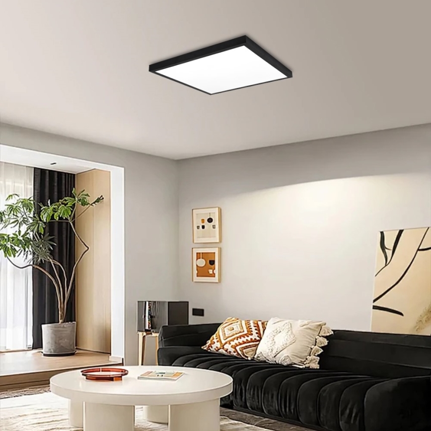 Immax NEO 07279L - LED Aptumšojama vannas istabas griestu lampa NEO LITE FRAME LED/50W/230V IP44 Wi-Fi Tuya + tālvadības pults melna