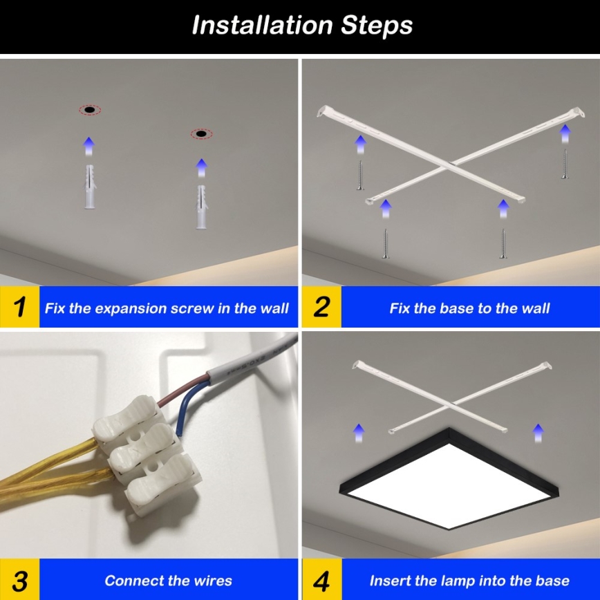 Immax NEO 07279L - LED Aptumšojama vannas istabas griestu lampa NEO LITE FRAME LED/50W/230V IP44 Wi-Fi Tuya + tālvadības pults melna