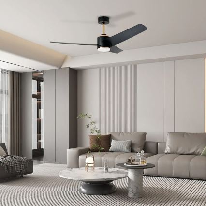 Immax NEO 07280L - LED Aptumšojams griestu ventilators BEAUTY LED/18W/230V Wi-Fi Tuya melna + tālvadības pults