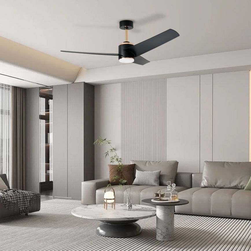 Immax NEO 07280L - LED Aptumšojams griestu ventilators BEAUTY LED/18W/230V Wi-Fi Tuya melna + tālvadības pults