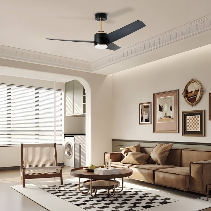 Immax NEO 07280L - LED Aptumšojams griestu ventilators BEAUTY LED/18W/230V Wi-Fi Tuya melna + tālvadības pults