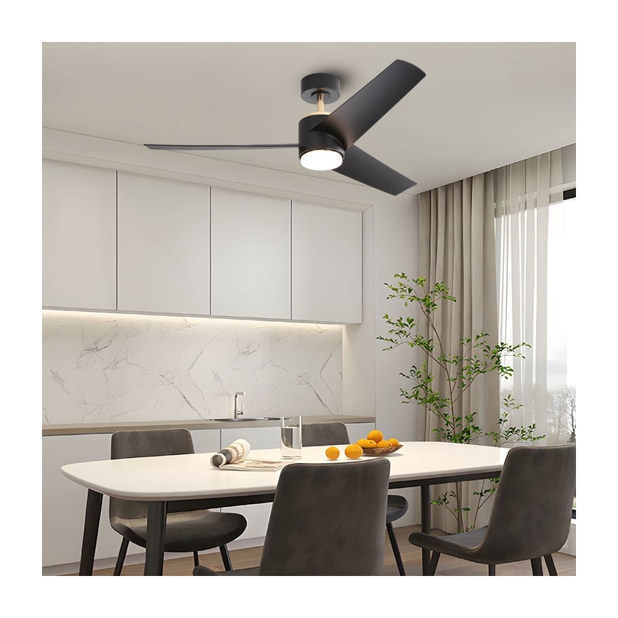 Immax NEO 07280L - LED Aptumšojams griestu ventilators BEAUTY LED/18W/230V Wi-Fi Tuya melna + tālvadības pults