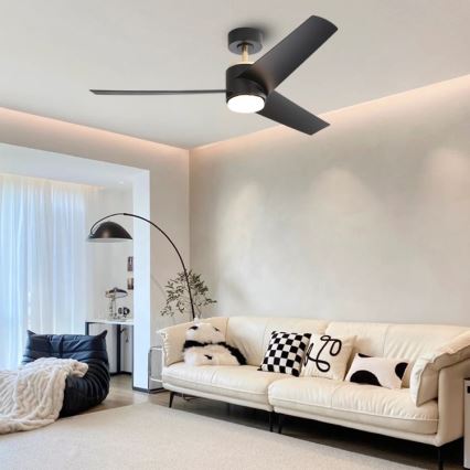 Immax NEO 07280L - LED Aptumšojams griestu ventilators BEAUTY LED/18W/230V Wi-Fi Tuya melna + tālvadības pults
