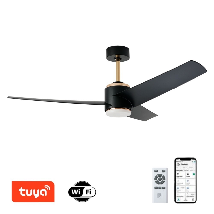 Immax NEO 07280L - LED Aptumšojams griestu ventilators BEAUTY LED/18W/230V Wi-Fi Tuya melna + tālvadības pults