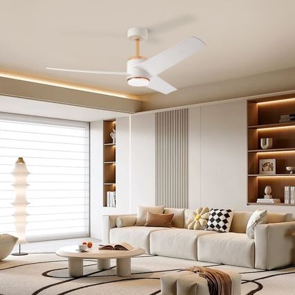 Immax NEO 07281L - Griestu ventilators BEAUTY, LED+CCT, dimmējams, 18W, 230V, 3000/4000/6000K, Wi‑Fi Tuya, Ø 132 cm + tālvadības pults