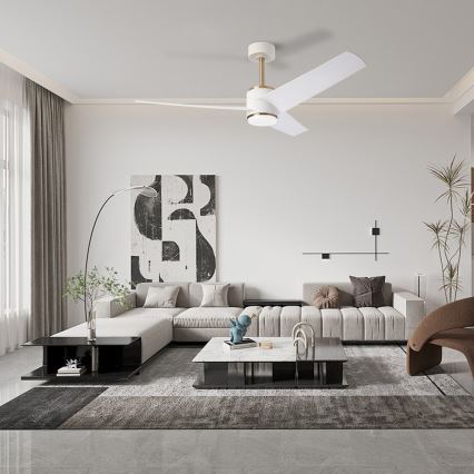 Immax NEO 07281L - Griestu ventilators BEAUTY, LED+CCT, dimmējams, 18W, 230V, 3000/4000/6000K, Wi‑Fi Tuya, Ø 132 cm + tālvadības pults