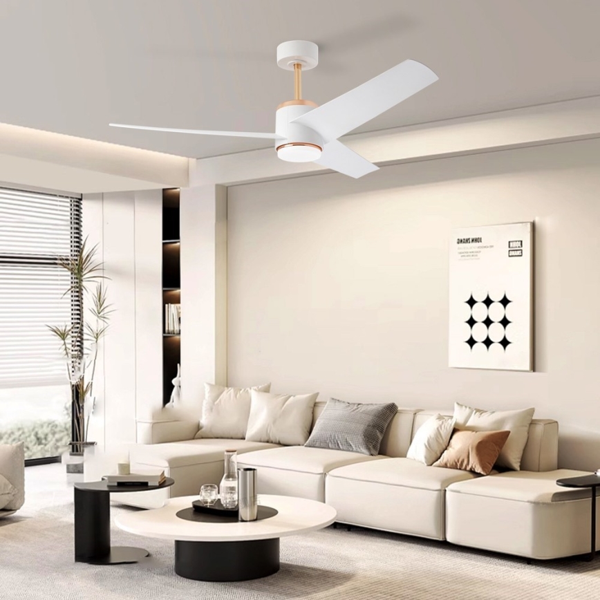 Immax NEO 07281L - Griestu ventilators BEAUTY, LED+CCT, dimmējams, 18W, 230V, 3000/4000/6000K, Wi‑Fi Tuya, Ø 132 cm + tālvadības pults