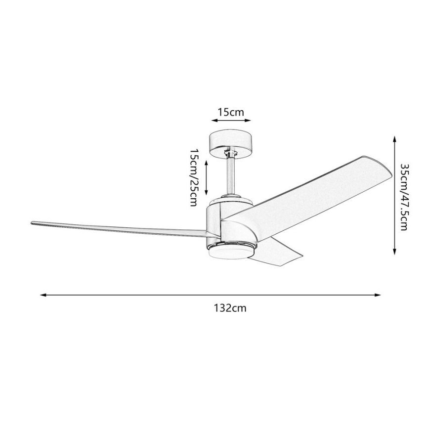Immax NEO 07282L - LED+CCT Aptumšojams griestu ventilators BEAUTY LED/18W/230V 3000/4000/6000K Wi‑Fi Tuya diam. 132 cm + tālvadības pults