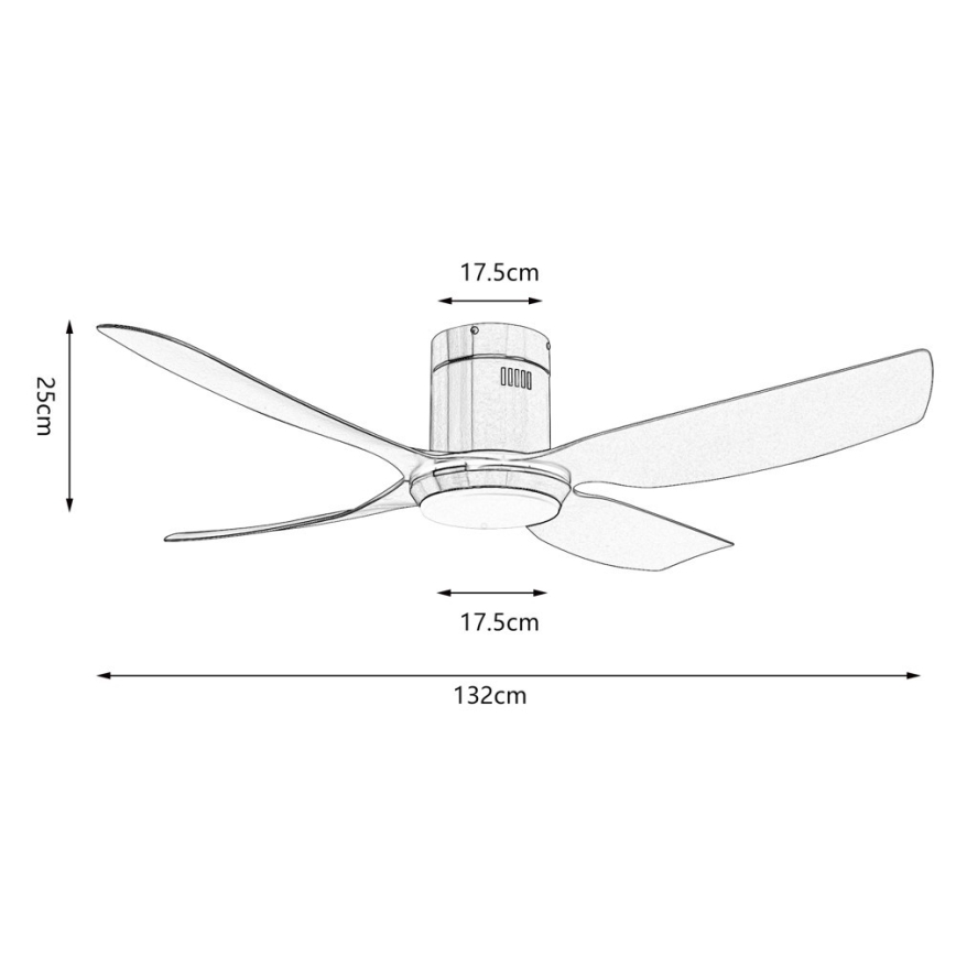 Immax NEO 07282L - LED+CCT Dimējams griestu ventilators PURE LED/24W/230V 3000/4000/6000K Wi-Fi Tuya Ø 132 cm + tālvadības pults