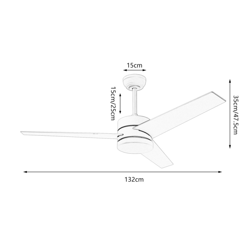 Immax NEO 07284L - LED+CCT griestu ventilators VARIABLE ar regulējamu LED apgaismojumu LED/24W/230V 3000/4000/6000K Wi‑Fi Tuya Ø 132 cm + tālvadības pults