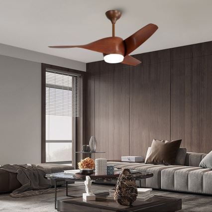 Immax NEO 07286L - LED Aptumšojams griestu ventilators WAVE LED/18W/230V Wi-Fi Tuya brūna + tālvadības pults