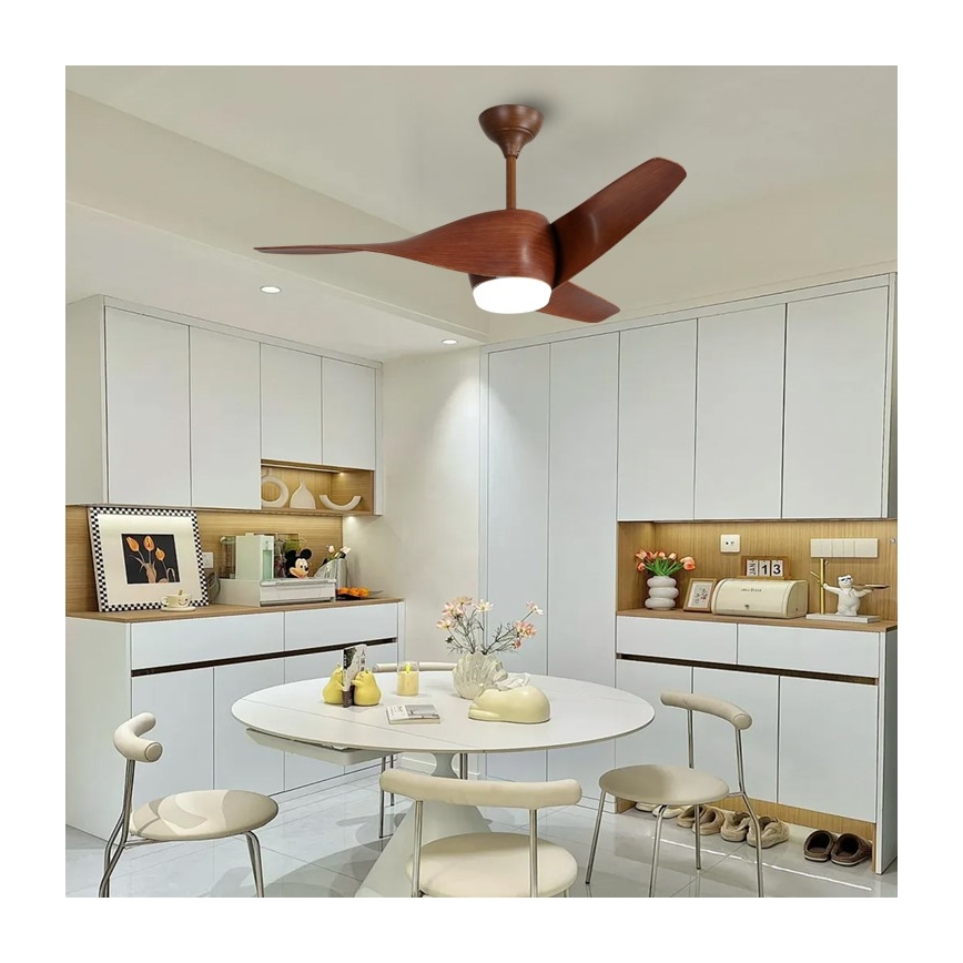 Immax NEO 07286L - LED Aptumšojams griestu ventilators WAVE LED/18W/230V Wi-Fi Tuya brūna + tālvadības pults