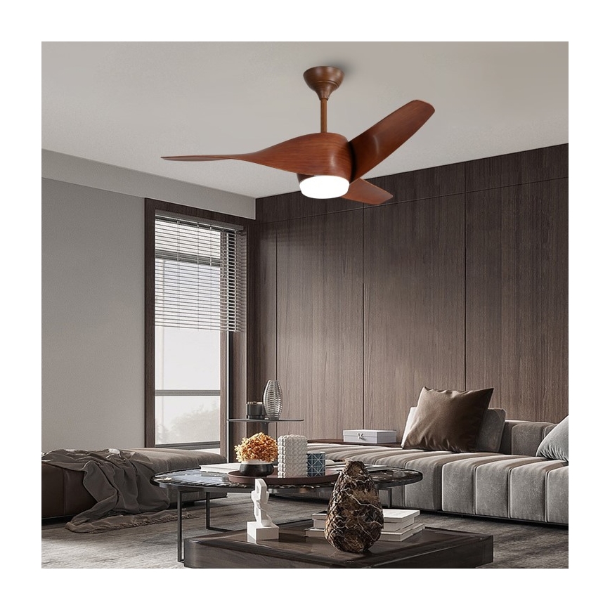 Immax NEO 07286L - LED griestu ventilators WAVE LED/18W/230V Wi-Fi Tuya brūns Ø 132 cm + tālvadības pults