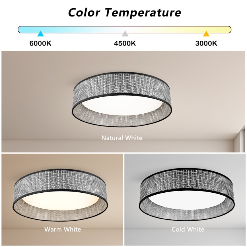 Immax NEO 07287L - LED+CCT ar regulējamu spilgtumu griestu gaismeklis LONA LED/36W/230V 3000-6000K Wi‑Fi Tuya Ø 45,5 cm + tālvadība