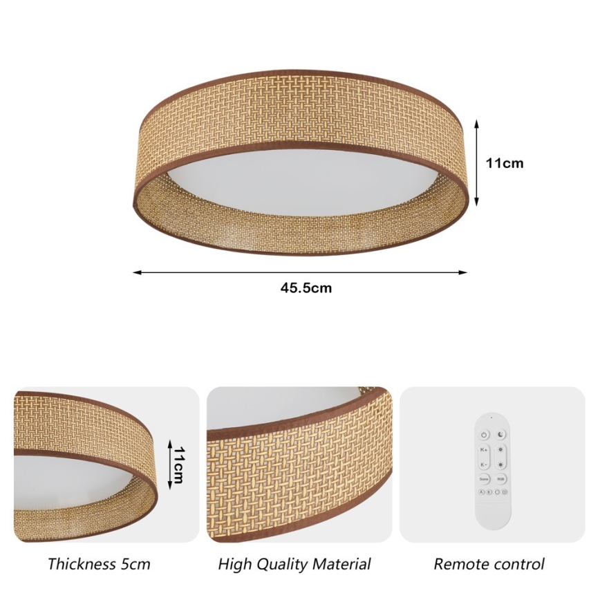 Immax NEO 07288L - LONA LED+CCT dimējama griestu lampa LED/36W/230V 3000–6000K Wi‑Fi Tuya Ø 45,5 cm + tālvadība