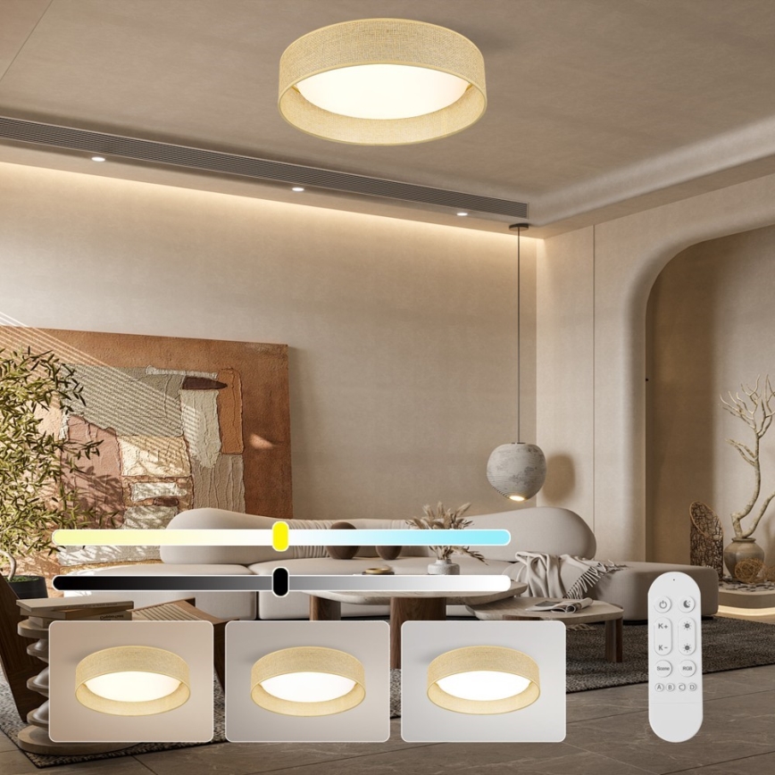 Immax NEO 07289L - LED+CCT regulējams griestu gaismeklis LONA LED/36W/230V 3000-6000K Wi-Fi Tuya Ø 45,5 cm + tālvadības pults