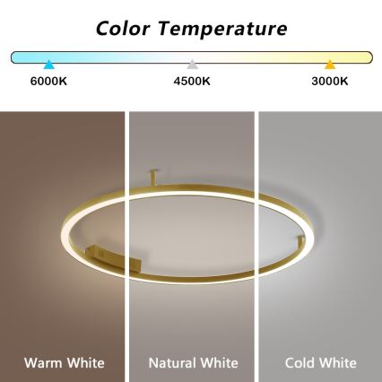 Immax NEO 07291-80G - LED+CCT regulējama griestu lampa FINO, LED/55W/230V, 2700–6500K, Tuya, Ø 80 cm + tālvadības pults