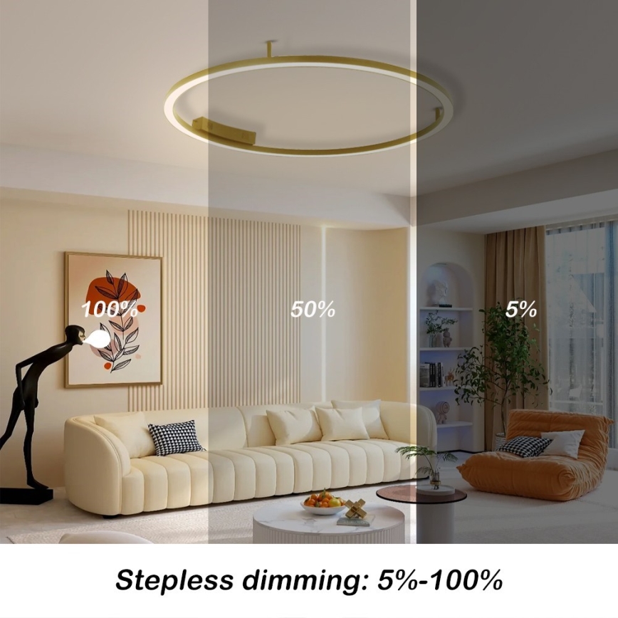 Immax NEO 07291-80G - LED+CCT regulējama griestu lampa FINO, LED/55W/230V, 2700–6500K, Tuya, Ø 80 cm + tālvadības pults