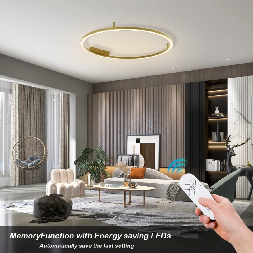 Immax NEO 07291-80G - LED+CCT regulējama griestu lampa FINO, LED/55W/230V, 2700–6500K, Tuya, Ø 80 cm + tālvadības pults