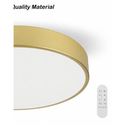Immax NEO 07292L - LED dimmējams griestu gaismeklis NEO LITE SEMPLICI LED/36W/230V 3000-6000K Ø 40 cm Wi-Fi Tuya, zelta krāsā + ar tālvadības pulti