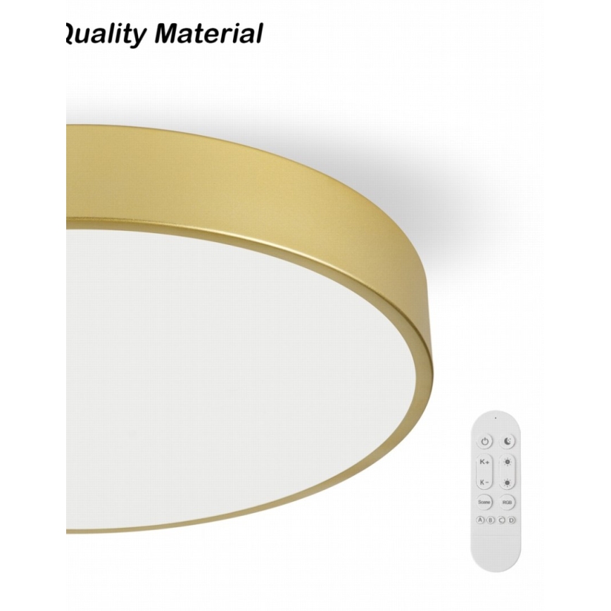 Immax NEO 07292L - LED dimmējams griestu gaismeklis NEO LITE SEMPLICI LED/36W/230V 3000-6000K Ø 40 cm Wi-Fi Tuya, zelta krāsā + ar tālvadības pulti