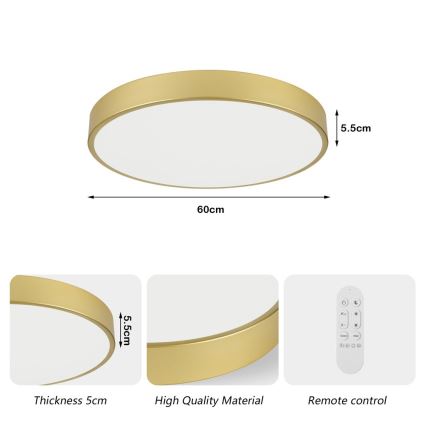 Immax NEO 07293L - LED+CCT Dimējams griestu gaismeklis SEMPLICI LED/60W/230V 2700-6500K Ø 60 cm + tālvadības pults