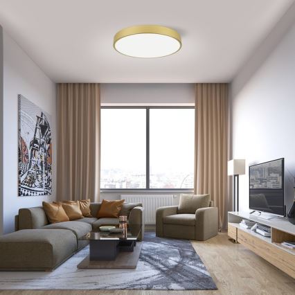 Immax NEO 07293L - dimmējama LED griestu lampa NEO LITE SEMPLICI LED/60W/230V 3000-6000K Ø 60 cm Wi‑Fi Tuya zelta + ar tālvadības pulti