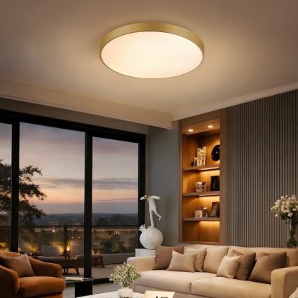 Immax NEO 07293L - dimmējama LED griestu lampa NEO LITE SEMPLICI LED/60W/230V 3000-6000K Ø 60 cm Wi‑Fi Tuya zelta + ar tālvadības pulti