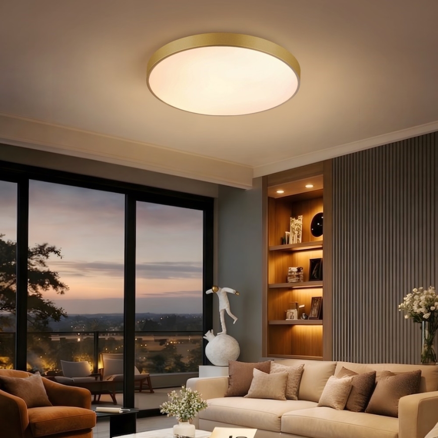Immax NEO 07293L - dimmējama LED griestu lampa NEO LITE SEMPLICI LED/60W/230V 3000-6000K Ø 60 cm Wi‑Fi Tuya zelta + ar tālvadības pulti