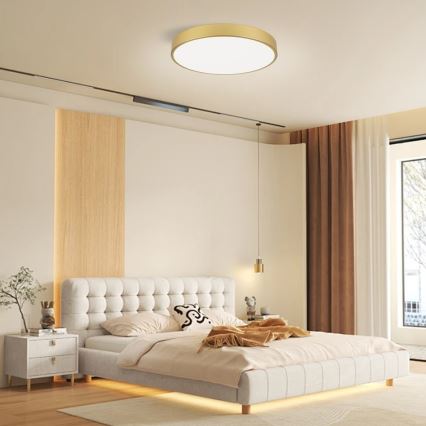 Immax NEO 07293L - dimmējama LED griestu lampa NEO LITE SEMPLICI LED/60W/230V 3000-6000K Ø 60 cm Wi‑Fi Tuya zelta + ar tālvadības pulti
