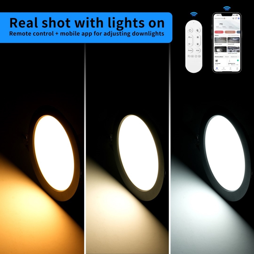 Immax NEO 07294L - LED ar regulējamu spilgtumu iebūvējamais griestu gaismeklis DOWN LED/36W/230V Wi-Fi Ø 23 cm balts