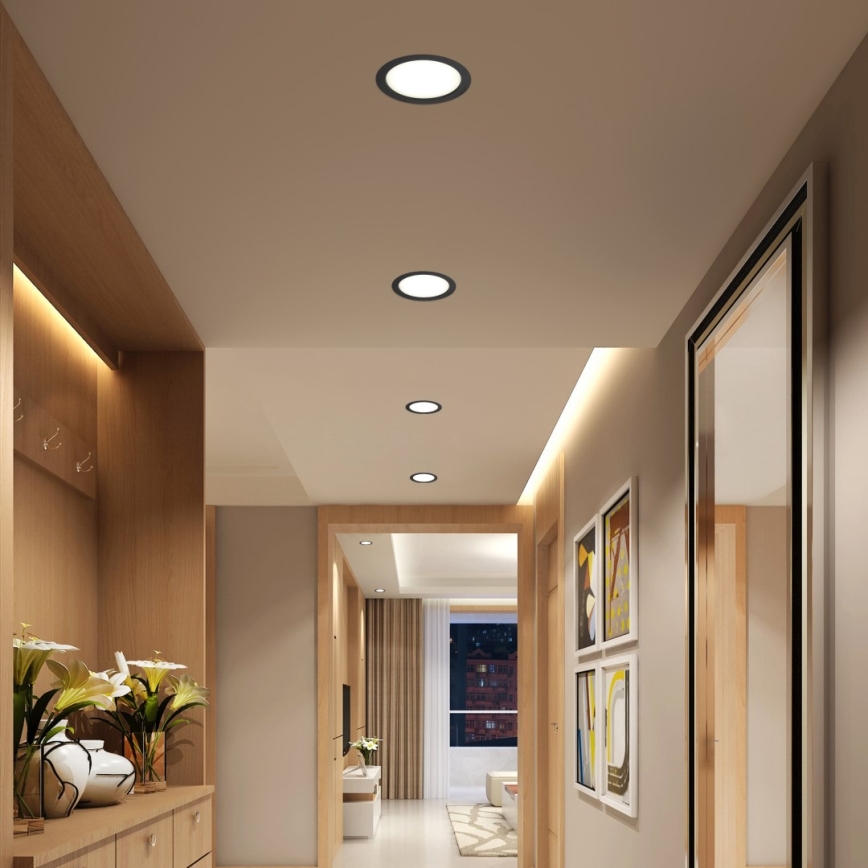 Immax NEO 07294L - LED regulējams iebūvējamais griestu gaismeklis DOWN LED/36W/230V Wi‑Fi Ø 23 cm melns