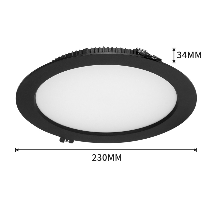 Immax NEO 07294L - LED regulējams iebūvējamais griestu gaismeklis DOWN LED/36W/230V Wi‑Fi Ø 23 cm melns