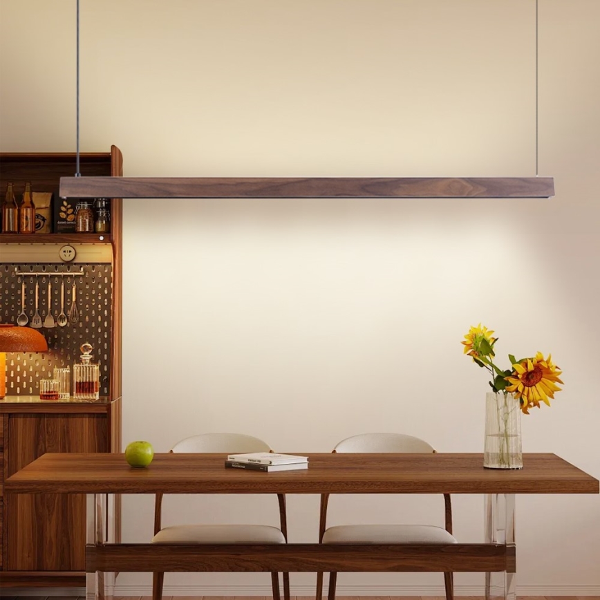 Immax NEO 07300L - dimējama LED pakaramā griestu lampa MADEIRA LED/26W/230V Wi-Fi Tuya 122 cm valrieksta apdare + tālvadība